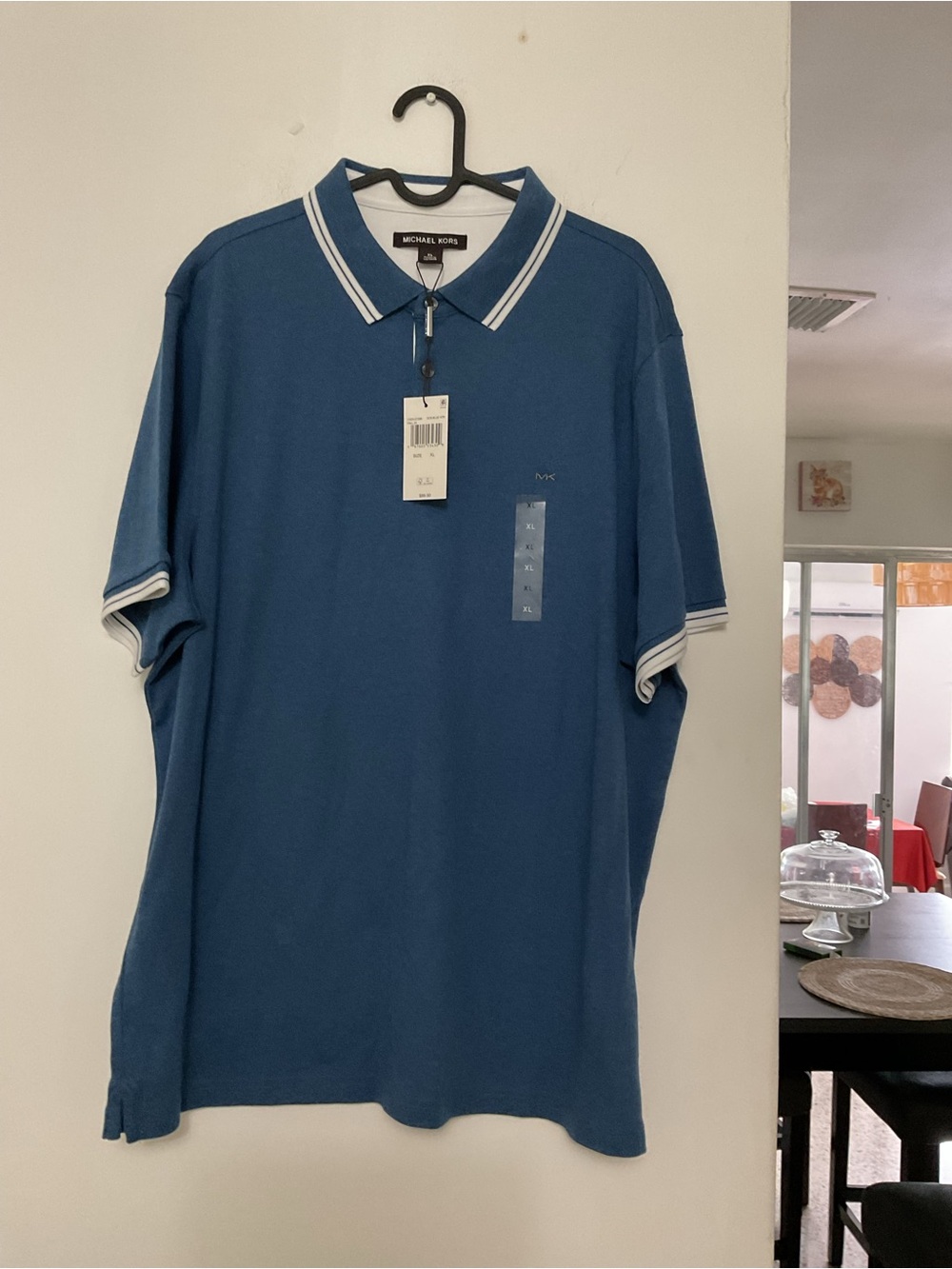Michael Kors Blue Polo with White Contrast Trim NWT